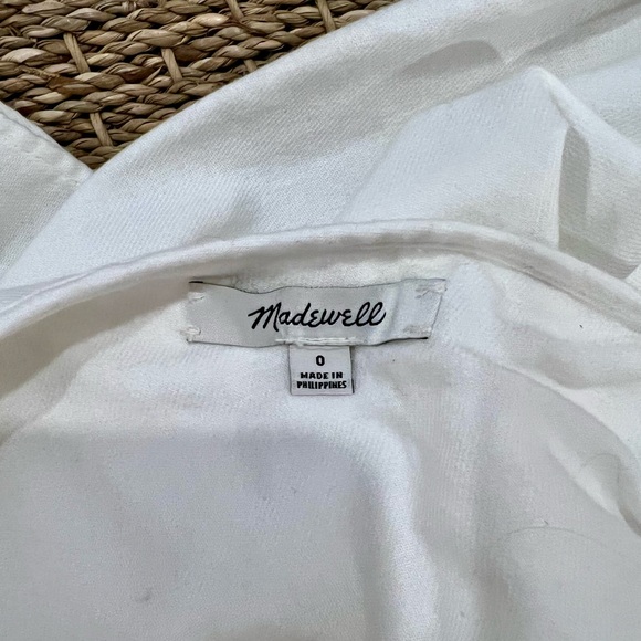 MADEWELL - One-shoulder Ruffle Top Blouse White, Size 0 - Picture 9 of 10